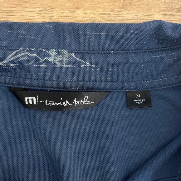 Travis Mathew Boat Mountain Print Short Sleeve Polo Top Size Xl Company Logo - Picture 4 of 8